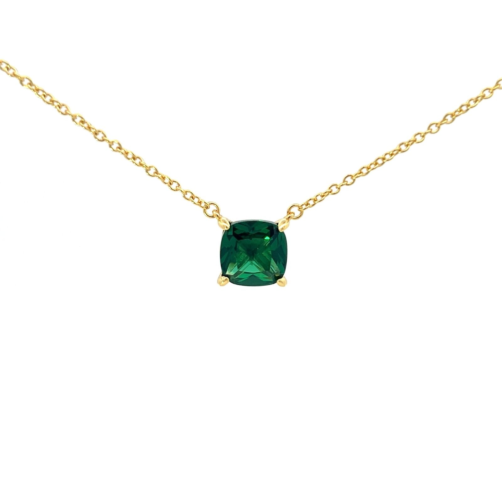 Single Cushion Cut 8 x 8 mm CZ Silver Necklace by Natkina