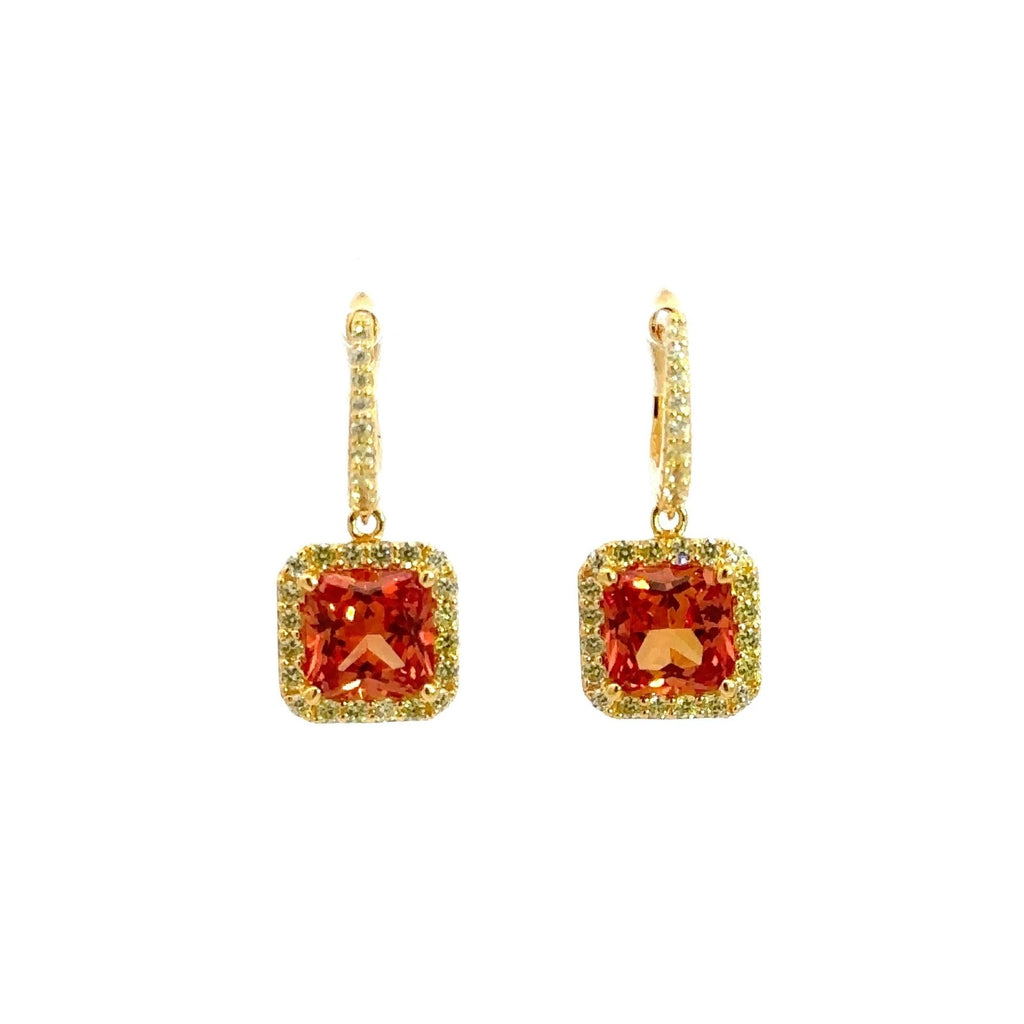 Square Silver Leverback Earrings Fuzz