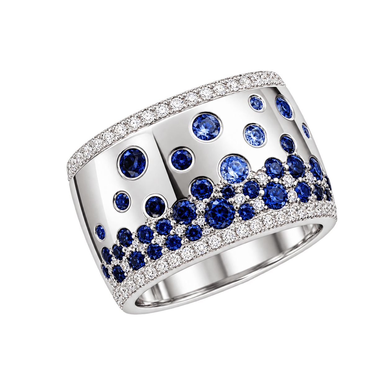 Statement Blue Pave Brass Ring by Natkina
