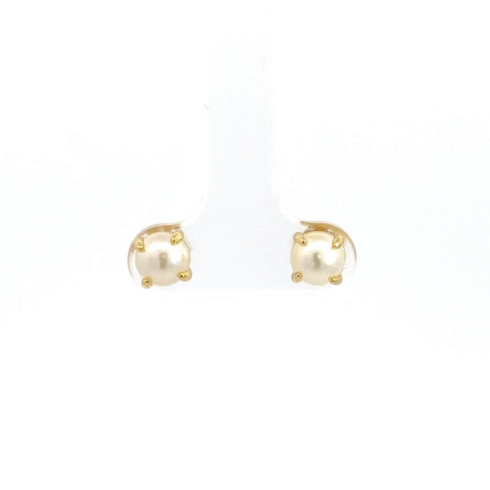 Studs Pearl Silver Earrings by Natkina