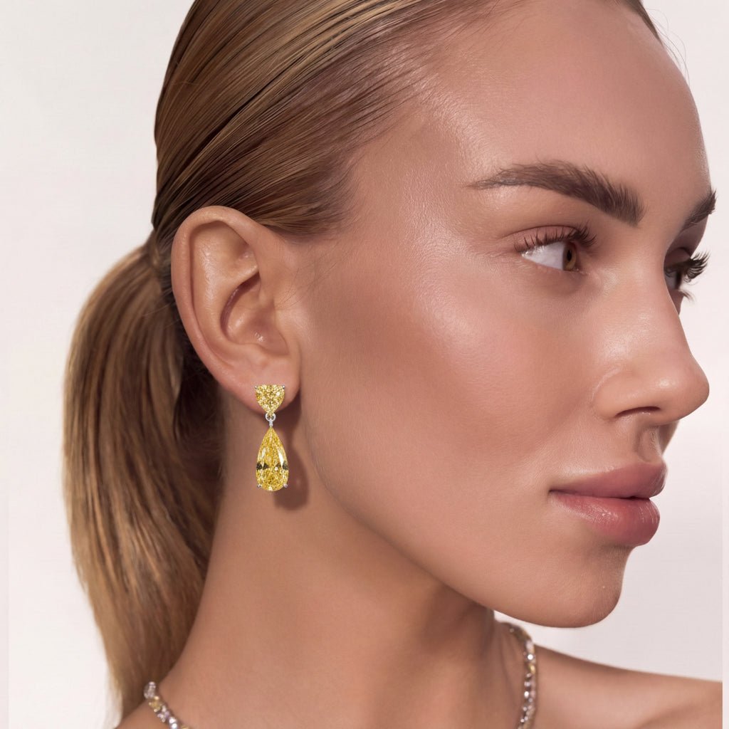 Sunset Heart Drops Earrings by Natkina