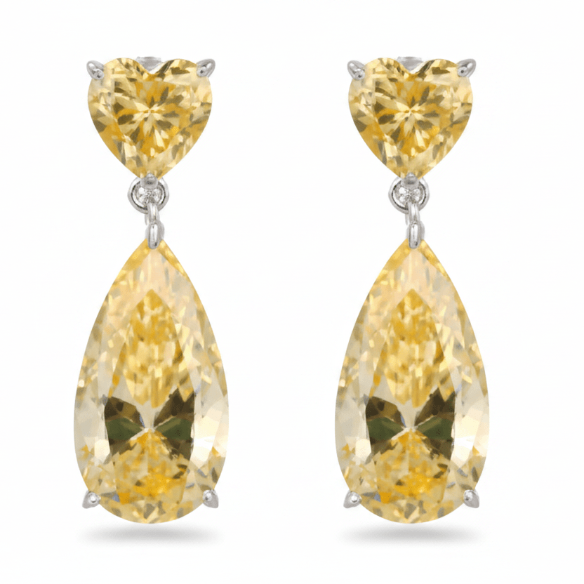 Sunset Heart Drops Earrings
