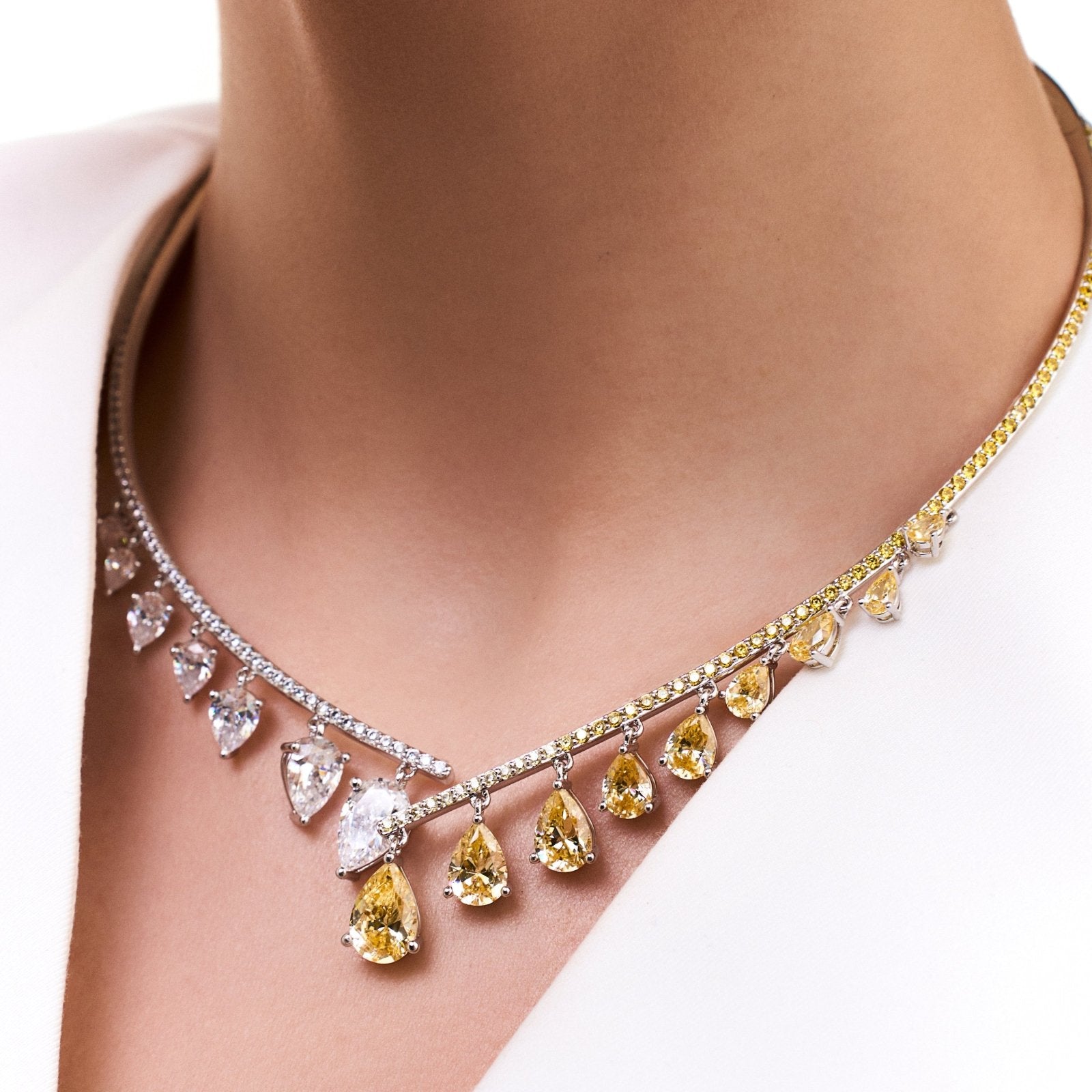 The Dual-Tone Pear-Drop Choker by Natkina