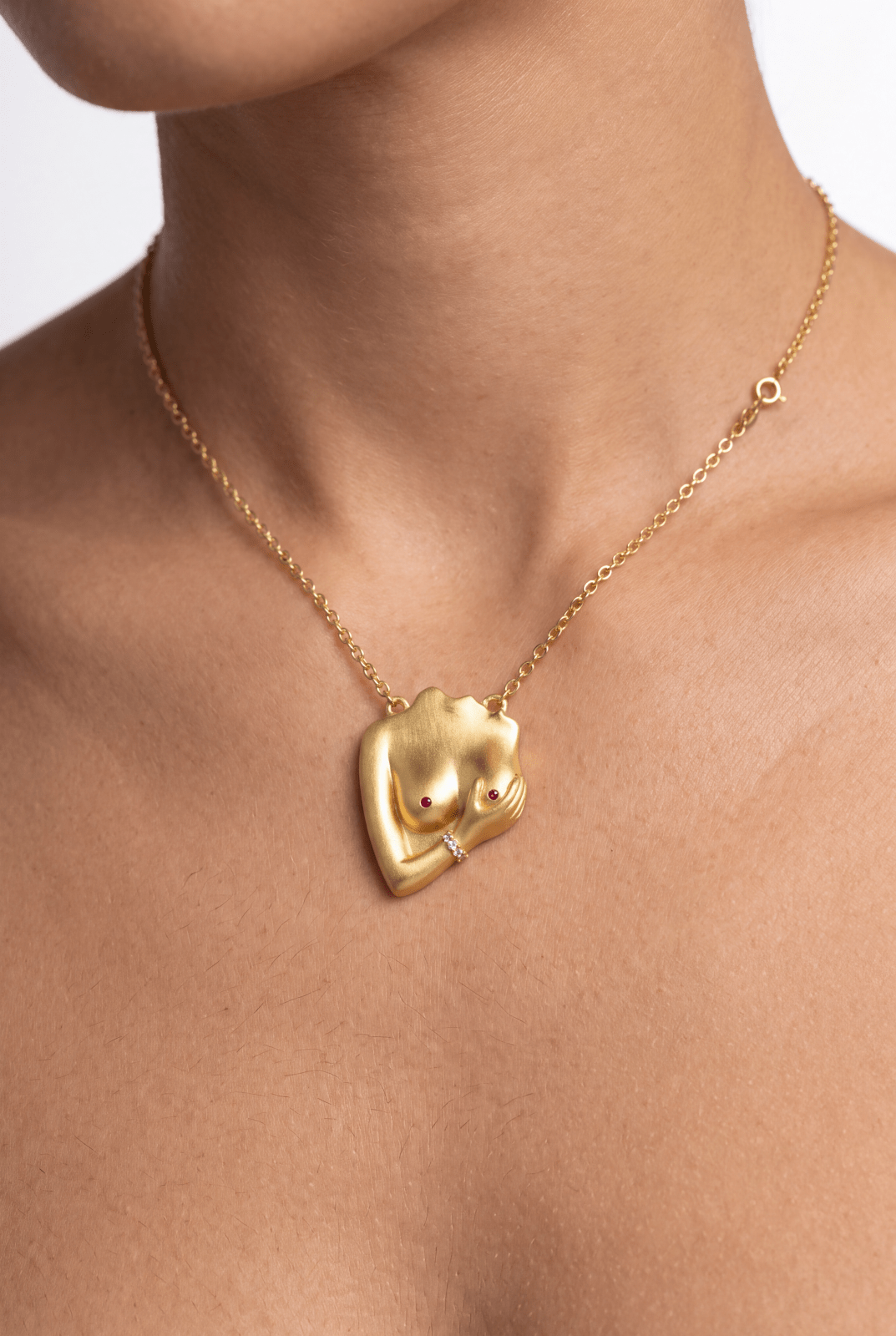 The Maternal Embrace Silver Necklace Body Shape Collection by Natkina