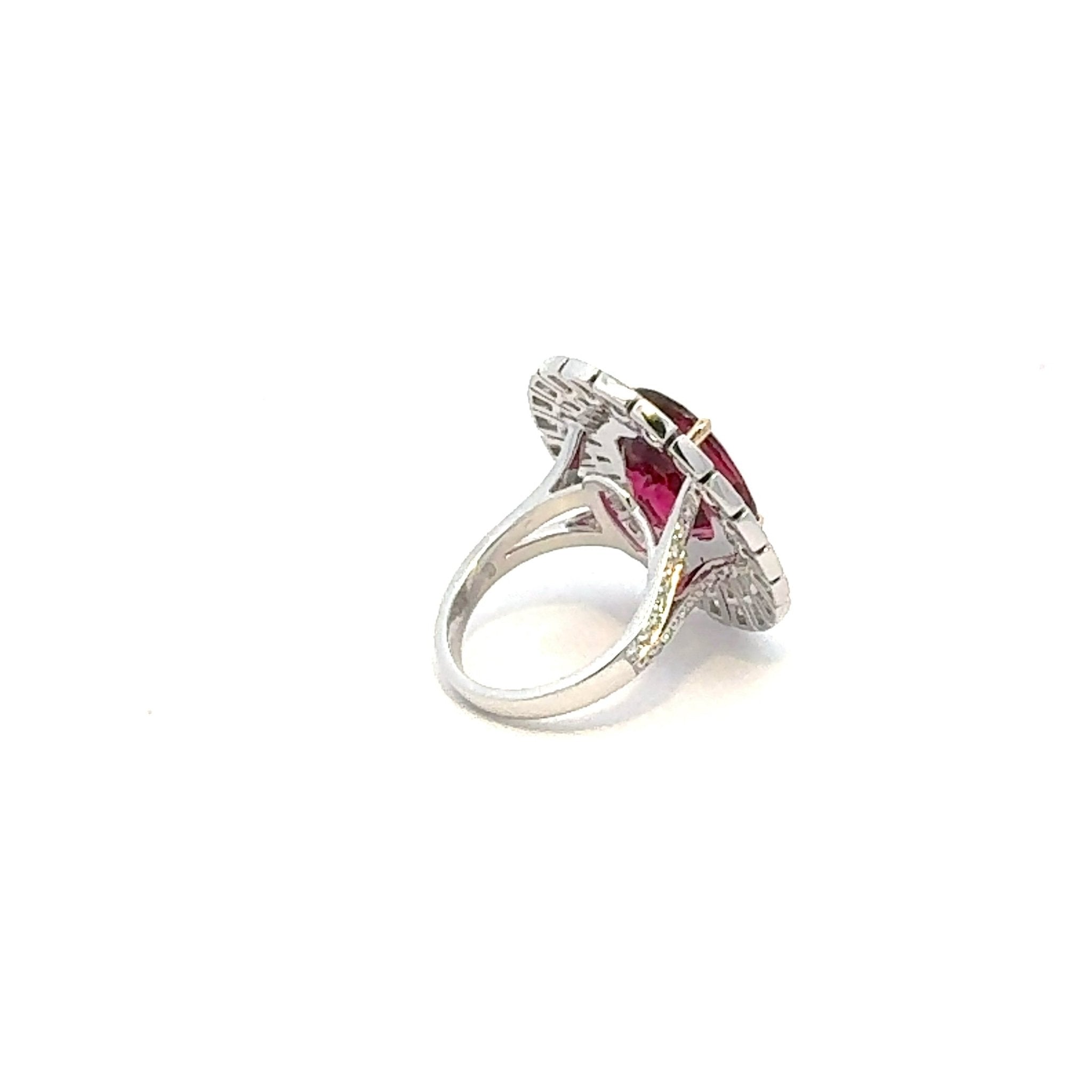 Timeless Ruby Diamond 18K White Gold Exclusive Ring by Natkina