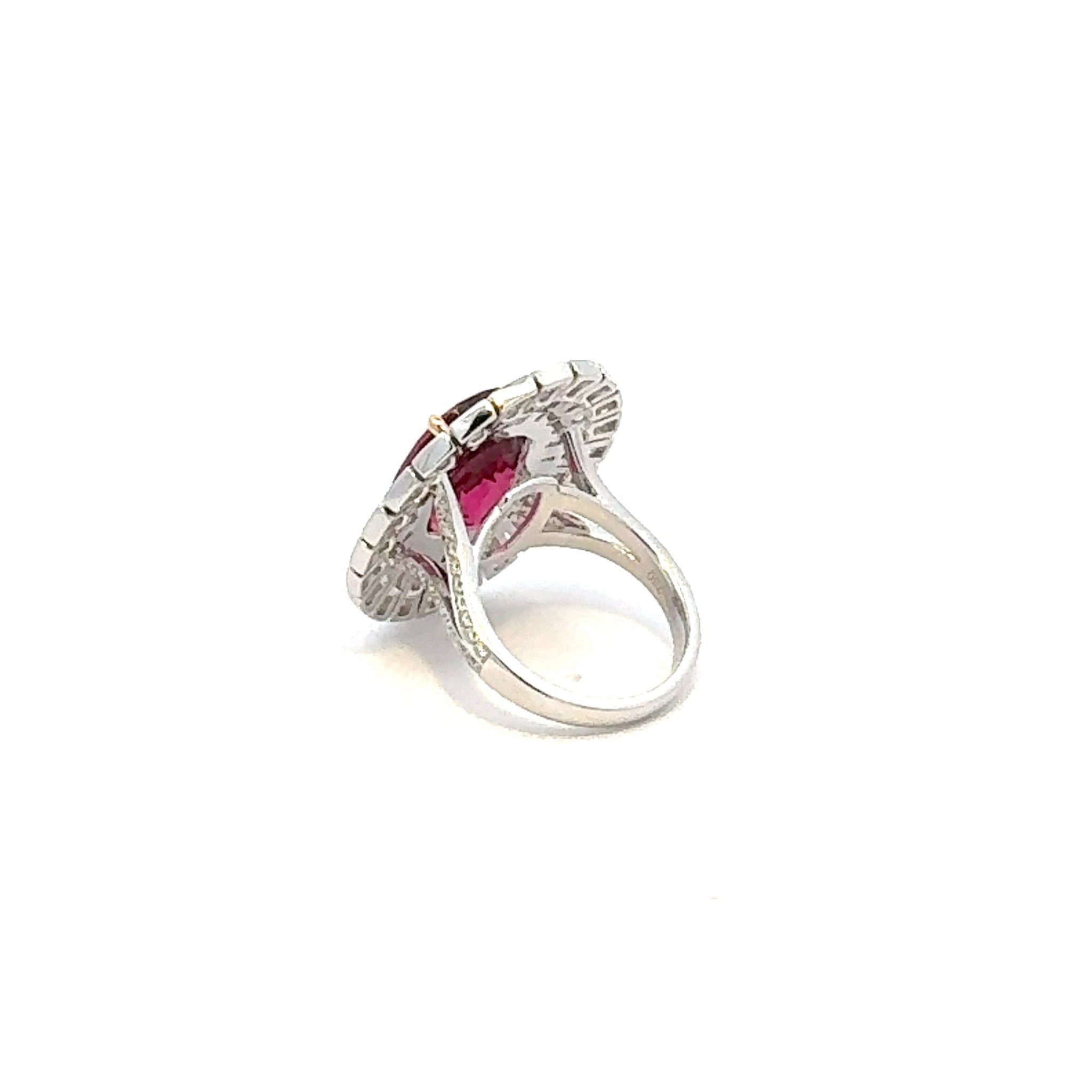 Timeless Ruby Diamond 18K White Gold Exclusive Ring by Natkina