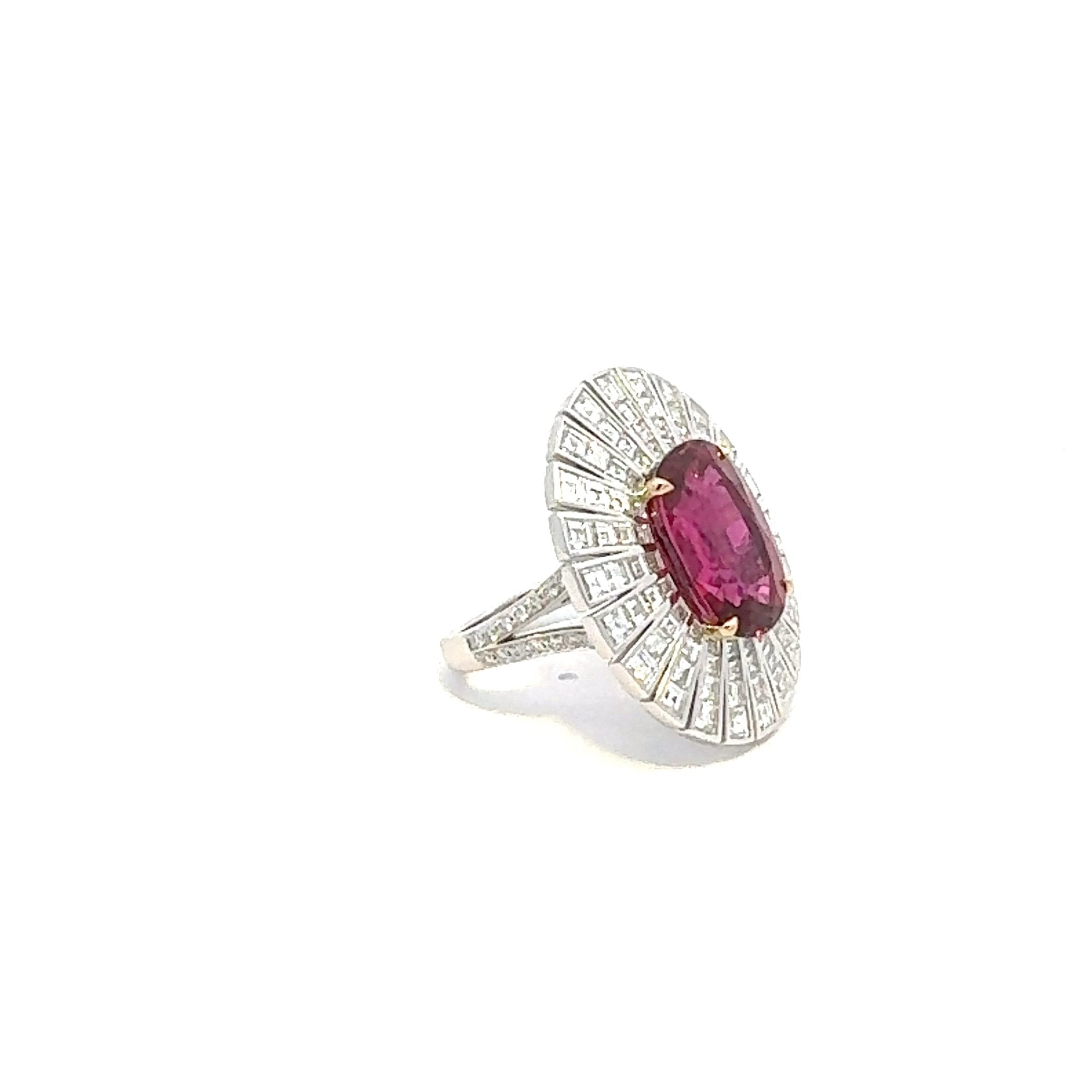 Timeless Ruby Diamond 18K White Gold Exclusive Ring by Natkina