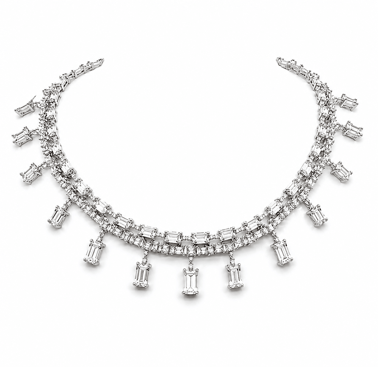 Waterfall Silver Necklace by Natkina