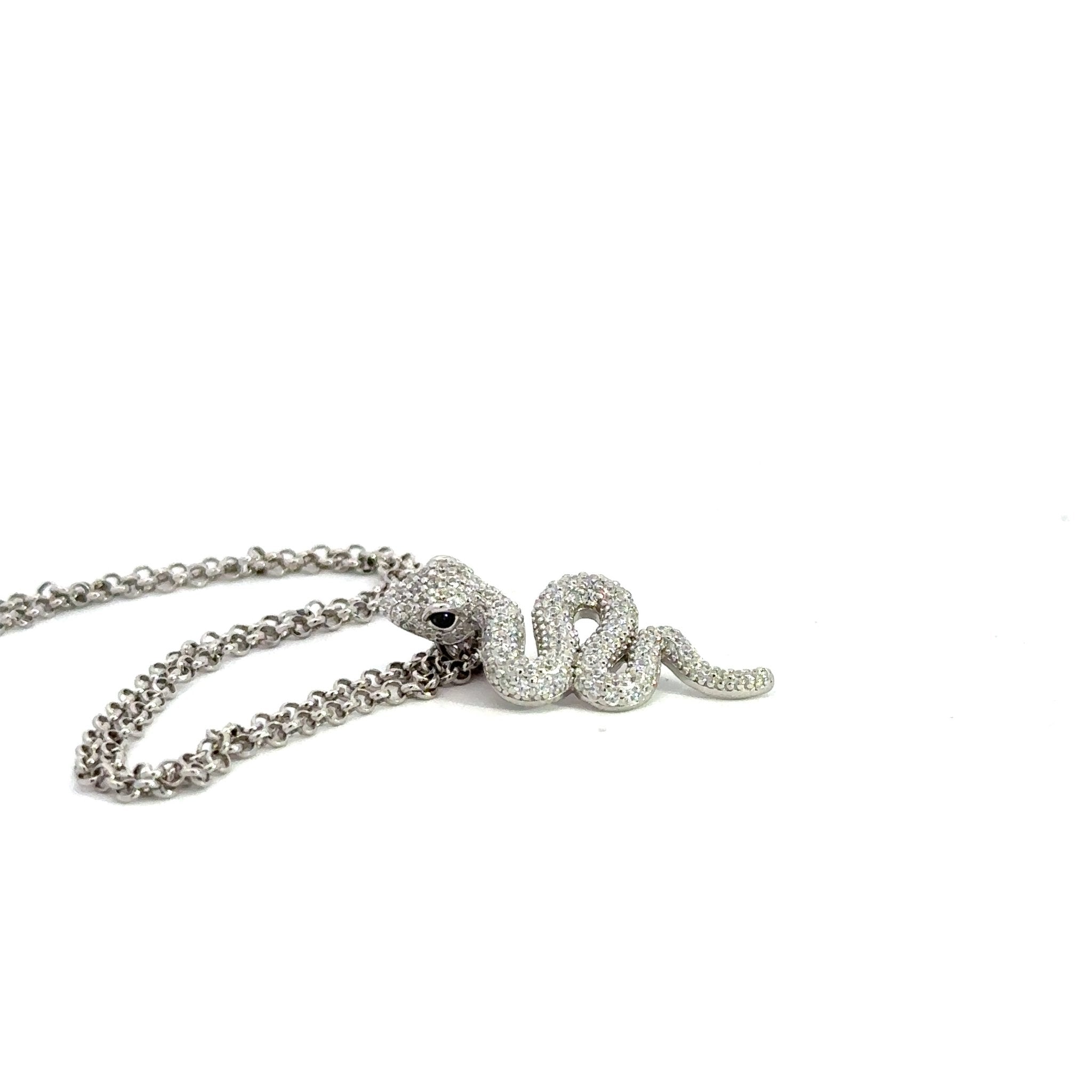 White Serpent Silver Pendant by Natkina