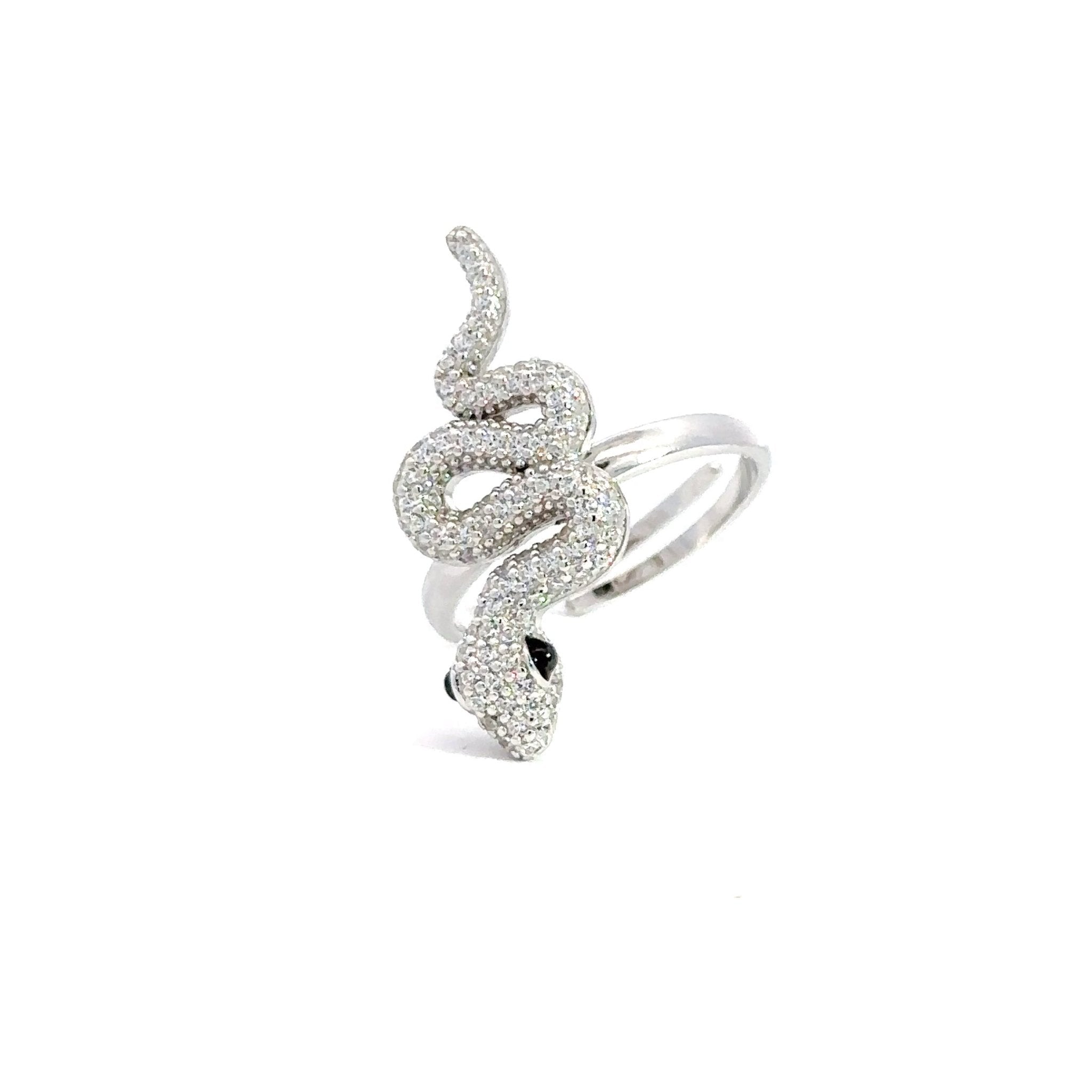 White Serpent Silver Ring by Natkina