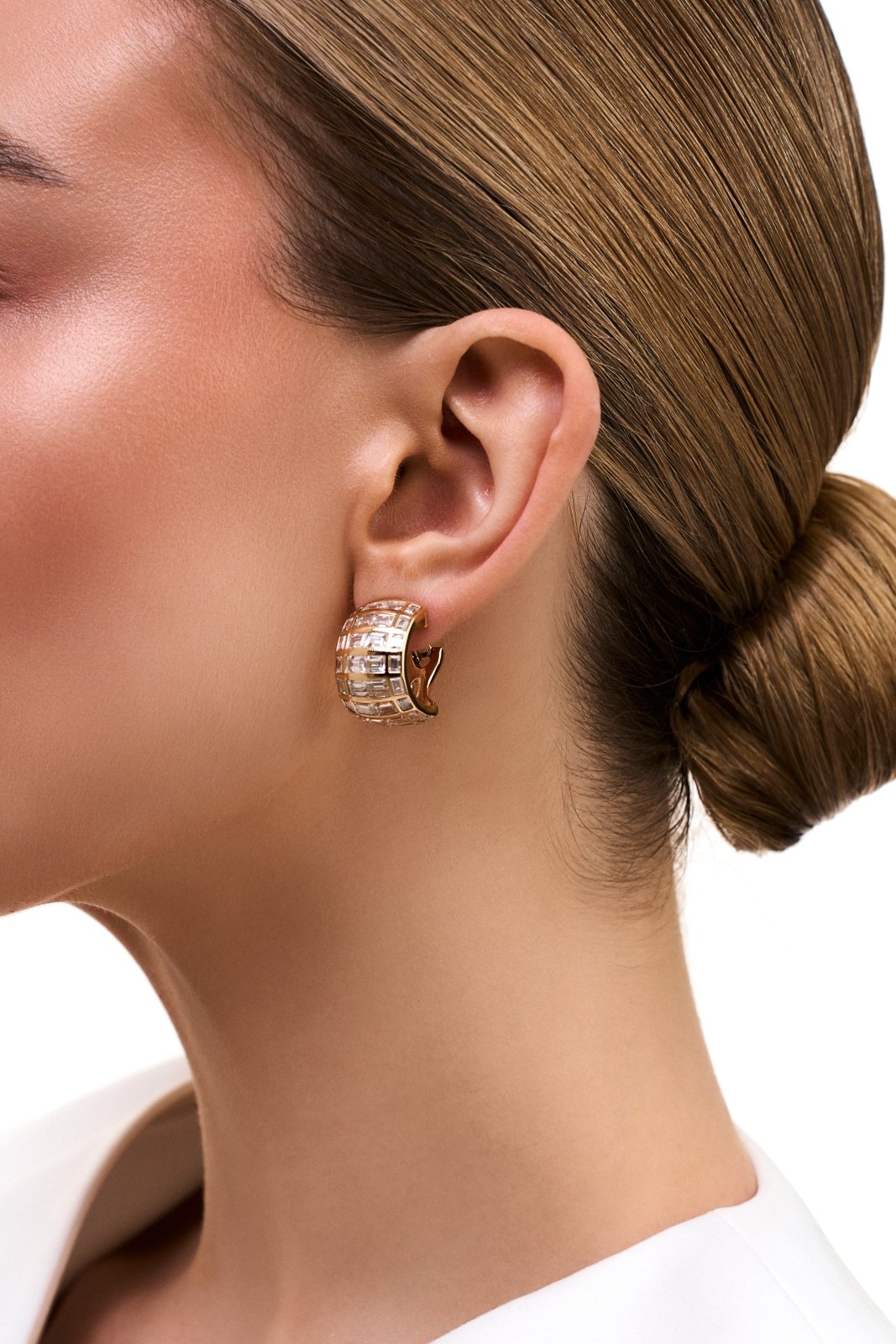 Wide Baguette Hoop Earrings by Natkina