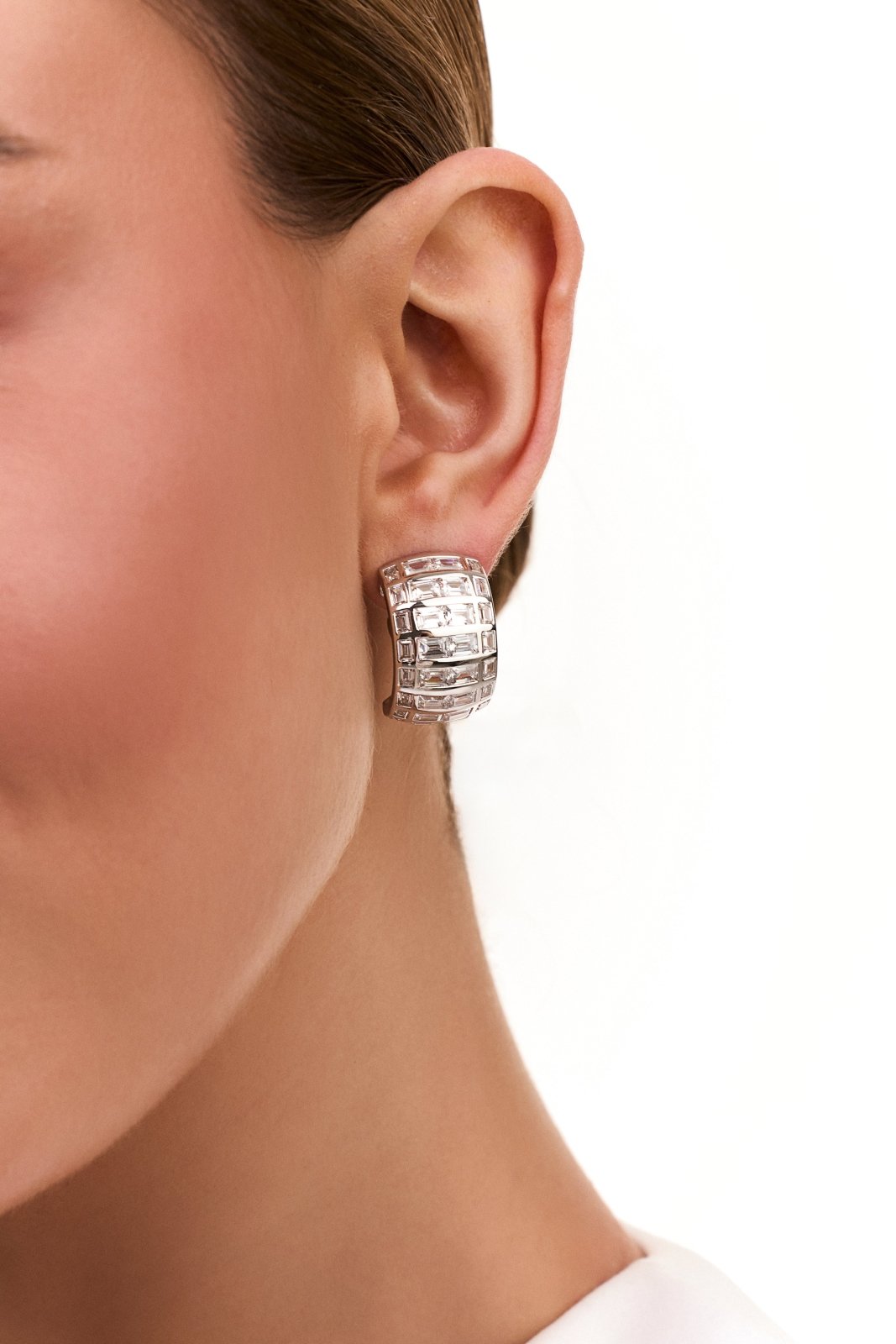 Wide Baguette Hoop Earrings by Natkina