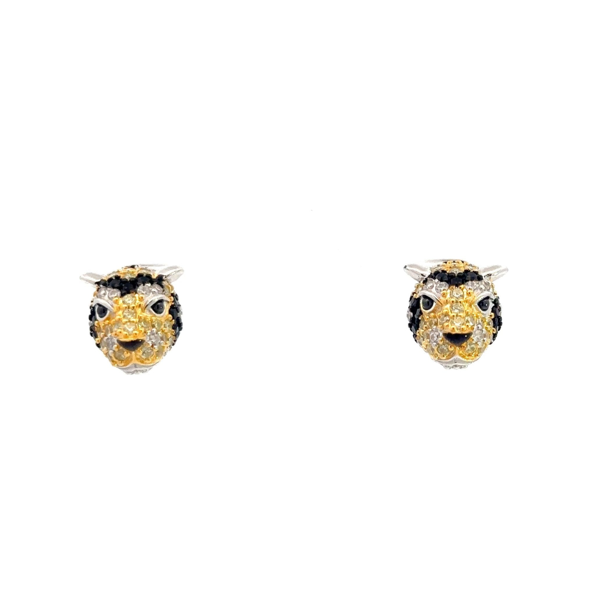 Yellow Leopard Silver Earrings by Natkina