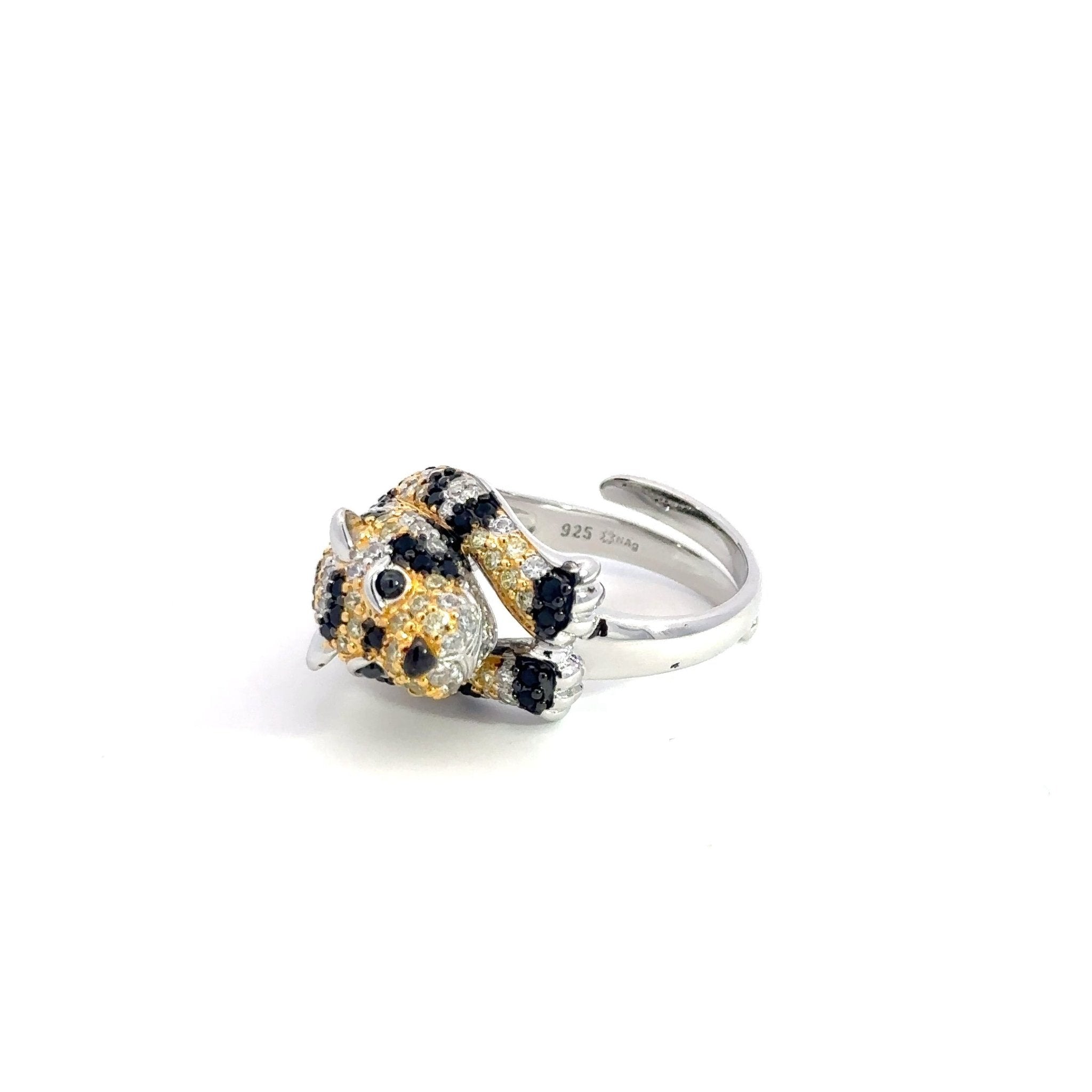 Yellow Leopard Silver Ring by Natkina