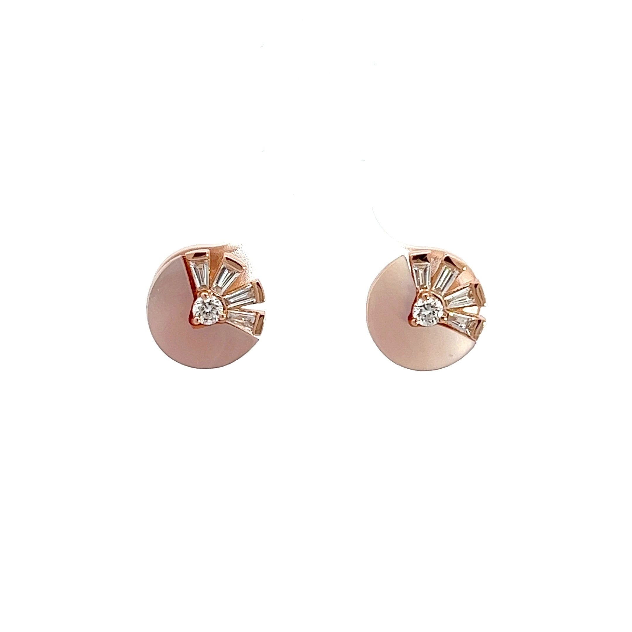 Eternelle Earrings Diamond Pink Mother of Pearl Rose Gold