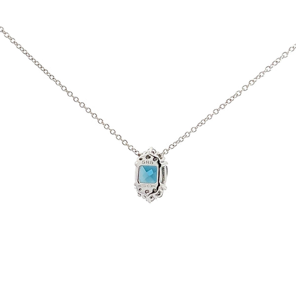 Eternelle Necklace London Blue Topaz Diamond White Gold