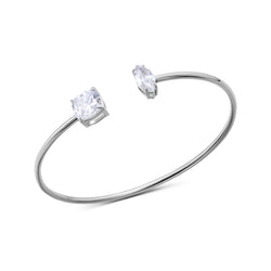 Marquise and Cushion Cut CZ Silver Bracelet