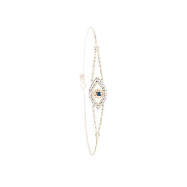 Double Chain Sapphire Eye Bracelet - Natkina