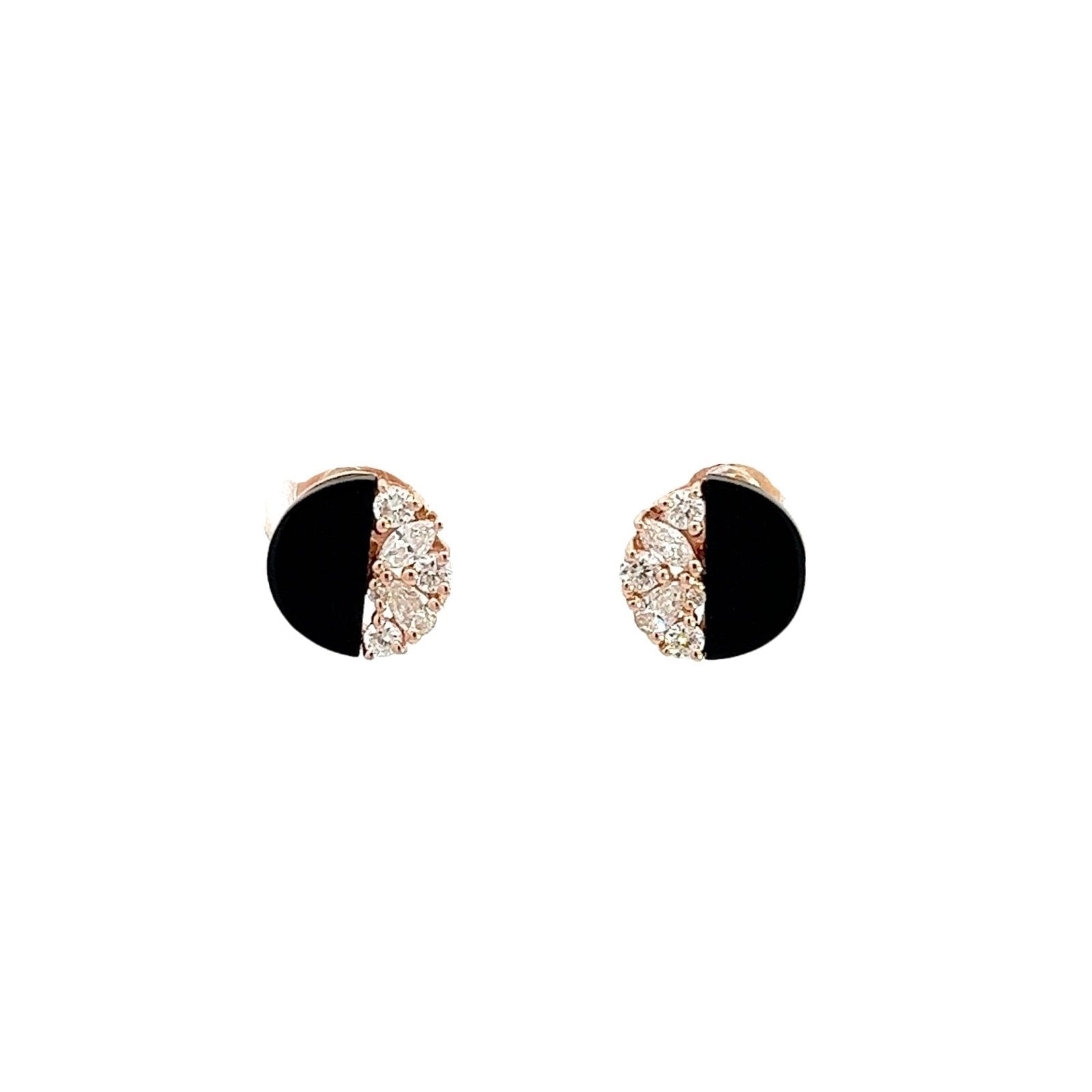 Eternelle Earrings Diamond Onyx Rose Gold by Natkina