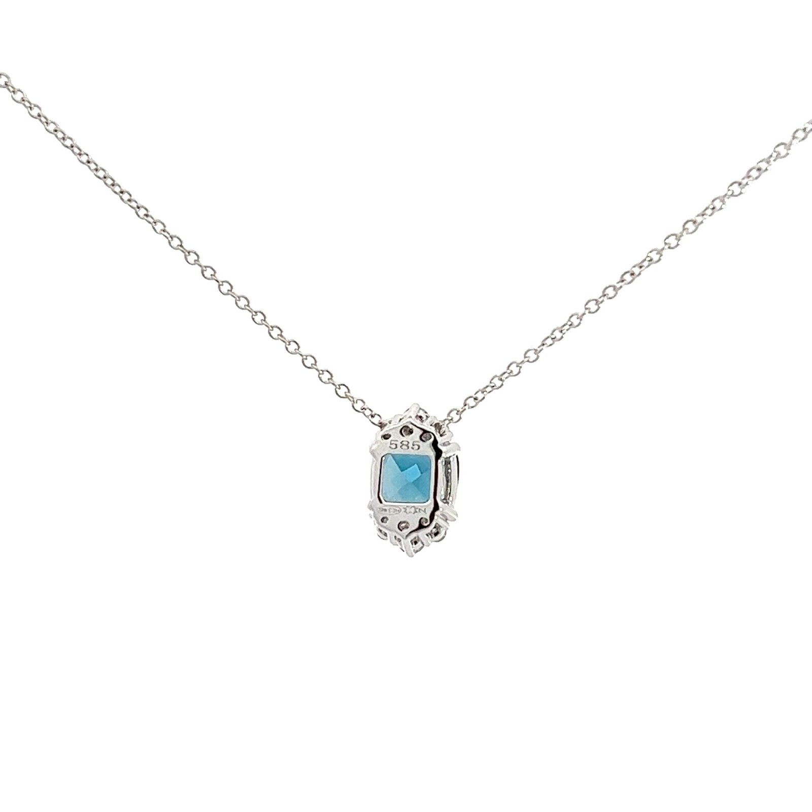 Eternelle Necklace London Blue Topaz Diamond White Gold by Natkina