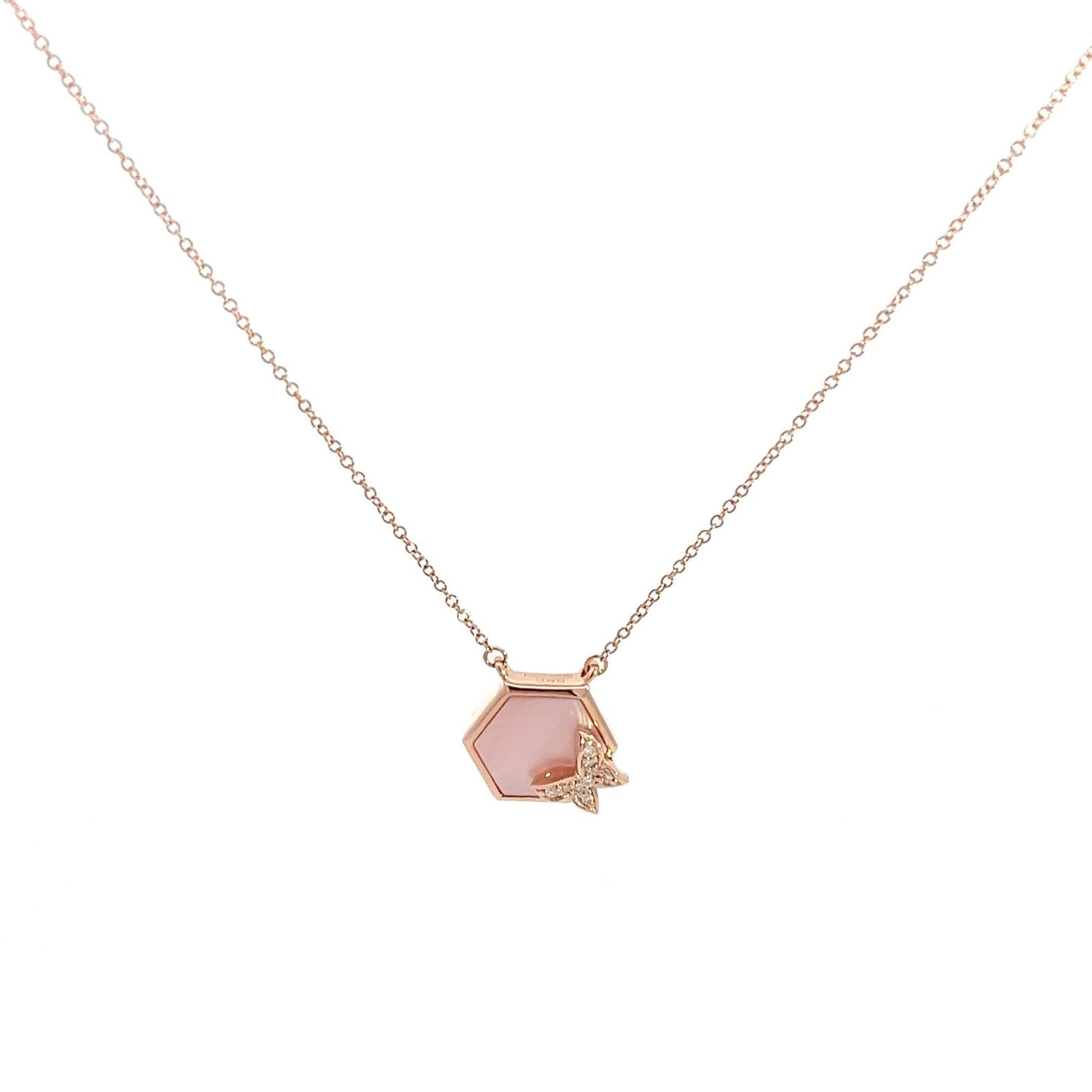 Eternelle Necklace Mother of Pearl Diamond Rose Gold by Natkina