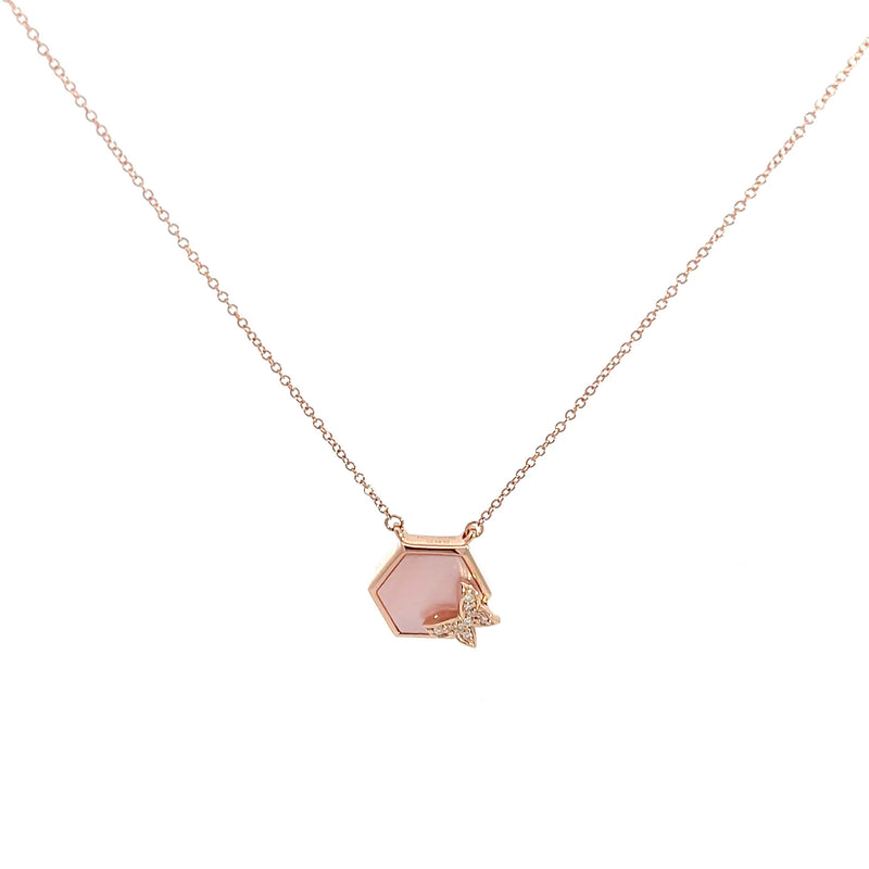 Eternelle Necklace Mother of Pearl Diamond Rose Gold