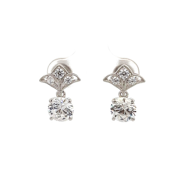 Small Elegant Festive Silver Earrings
