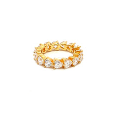 Heart Pattern Yellow Gold Platted Silver Ring