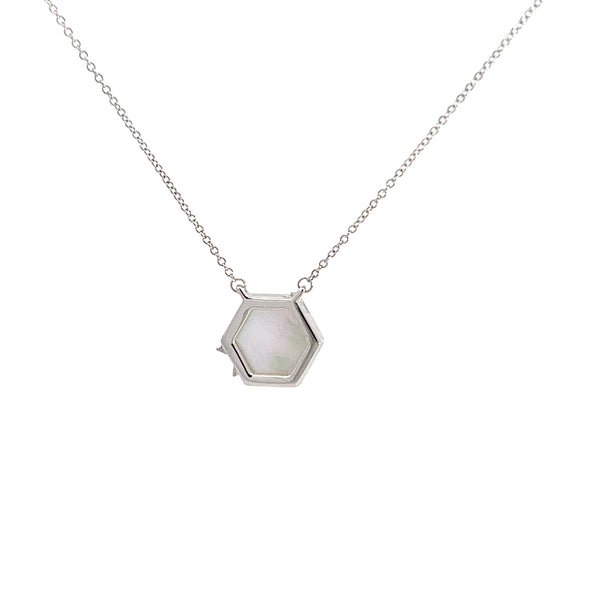Eternelle Necklace Mother of Pearl Diamond White Gold