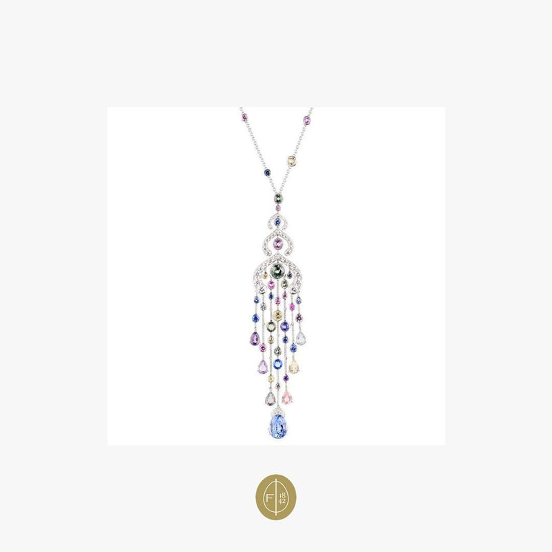 Limited Edition Fabergé Délices D’Été Diamonds and Pear Shape Sapphires Necklace - Natkina