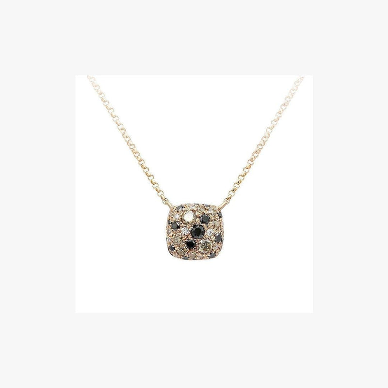Modern White Black Brown Diamond Combination Pink Gold Fashion Pendant Necklace - Natkina