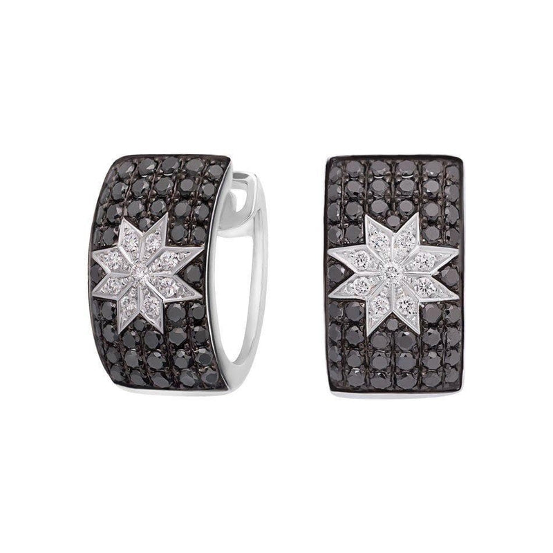 Mono Star earrings wide Black Diamonds - Natkina