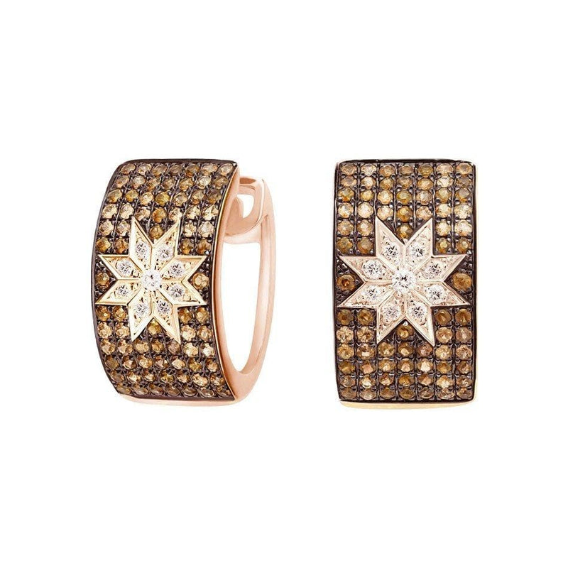 Mono Star earrings wide Champagne Diamonds - Natkina