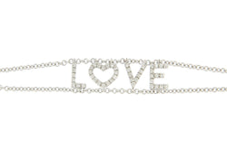 Personalized Diamond Bracelet Multiple Letters, Double Chain - Natkina