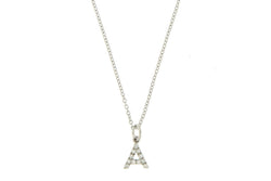 Personalized Diamond Necklace Single Letter - Natkina