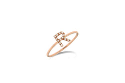 Personalized Diamond Ring 1 letter - 7mm - Natkina