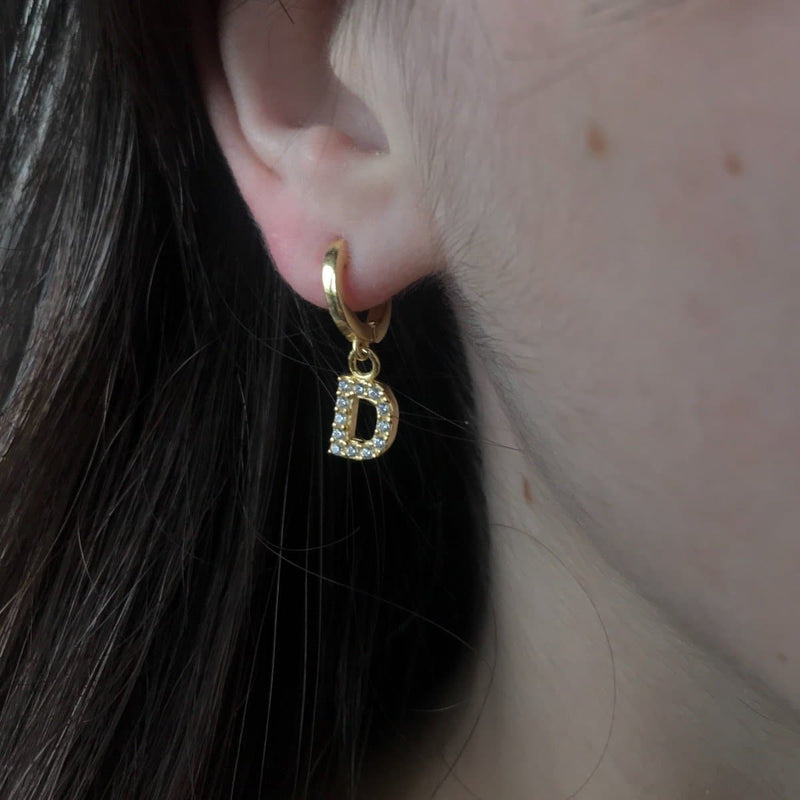 Silver Letter Mono Earring - Natkina