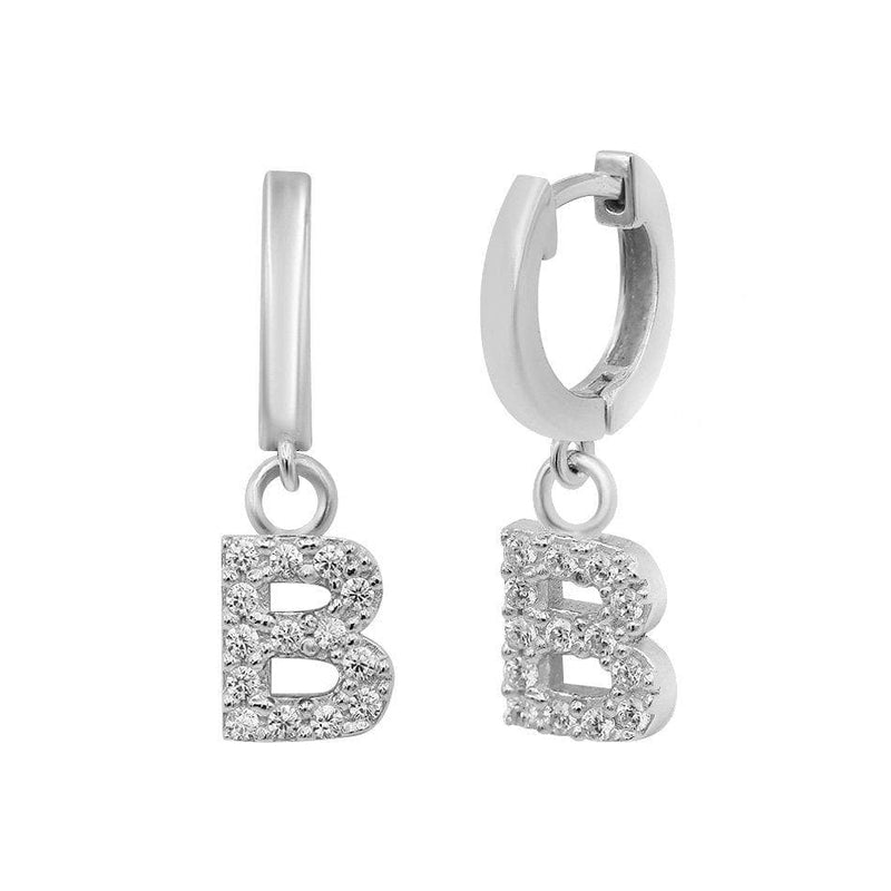 Silver Letter Mono Earring - Natkina