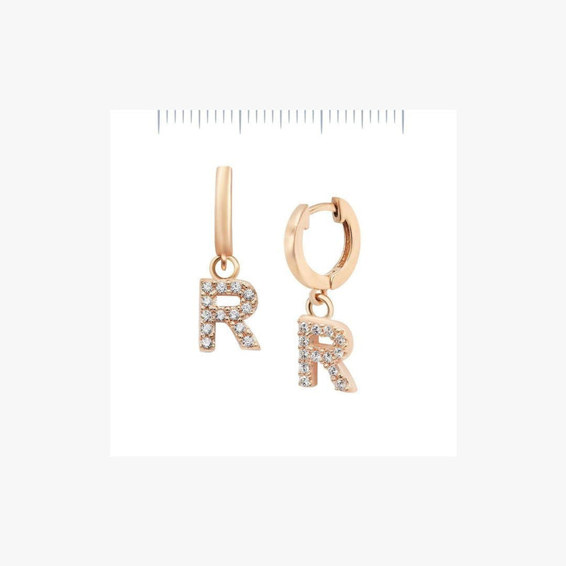 Silver Letter Mono Earring - Natkina