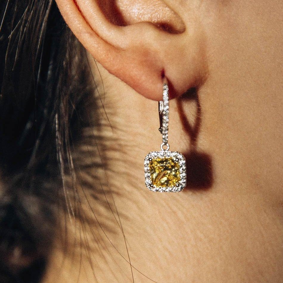 Square dormeuse earrings - Natkina