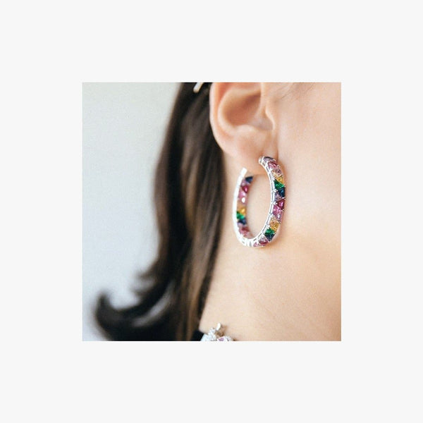 Triangle big Creole Earrings - Natkina
