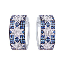 Trio Star earrings wide Blue Sapphire - Natkina
